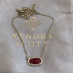 Red and Gold Kendra Scott Elisa Pendant Necklace